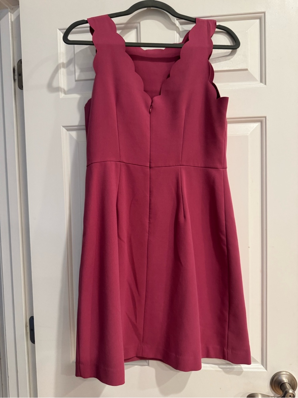 LOFT Raspberry Scallop Sheath Dress - Picture 5 of 6